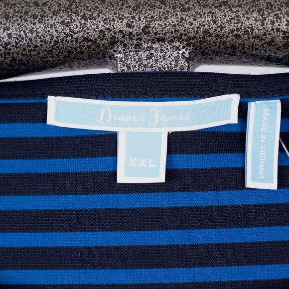 Draper James Women's Size XXL Blue Black Striped Tunic Style Tiered Shift Dress - Picture 5 of 5